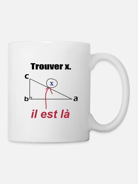 x est ici - Mug blanc - blanc