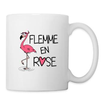 Flamant Rose / Flemme en Rose - Mug blanc - blanc - Droite
