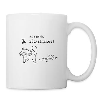 Chat qui déchire - Mug blanc - blanc - Droite