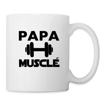 papa musclé - Mug blanc - blanc - Droite
