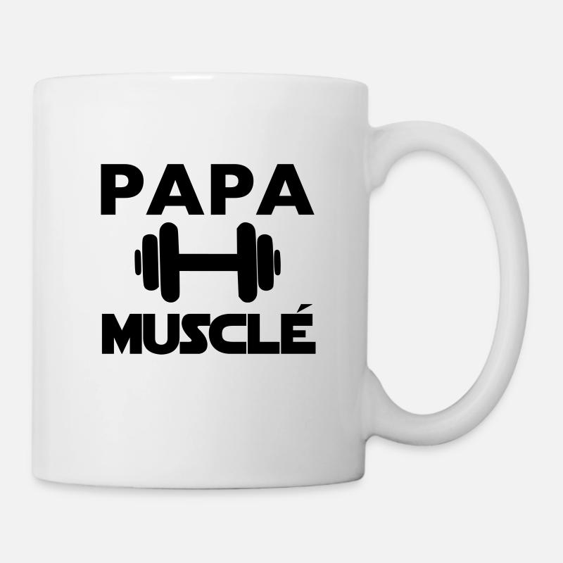 papa musclé - Mug blanc - blanc