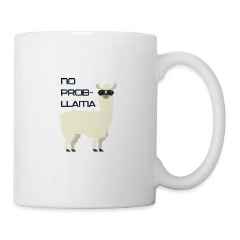 No Problama Lama Lustiger Spruch Alpaka Geschenk - Tasse - Weiß - Rechts