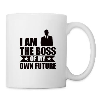 I am the boss of my own future - Mug - white - Right