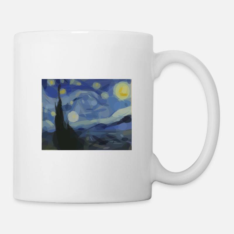 Nuit étoilée - cercles et ellipses - Mug blanc - blanc