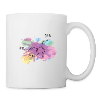 Serotonin chemische zusammensetzung wasserfarbe - Tasse - Weiß - Rechts