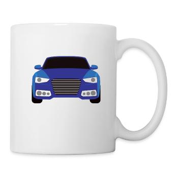 Blaues Auto graphic design - Tasse - Weiß - Rechts