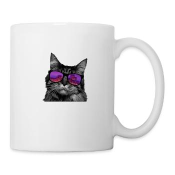 Cat sunglasses kitten city gift idea - Mug - white - Right