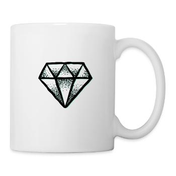 cooler Diamant Diamond Kristall Crystal - Tasse - Weiß - Rechts