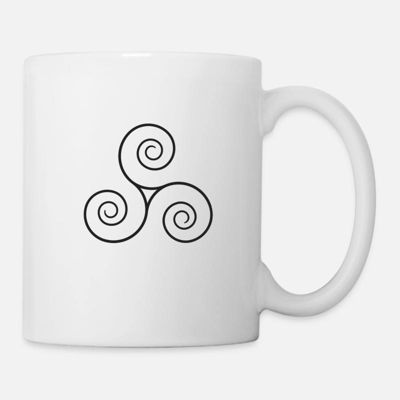Triskele schwarz - Tasse - Weiß