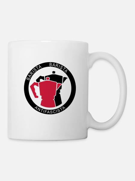 Barista Baristia Antifascista - Café pour la gauche - Mug blanc - blanc