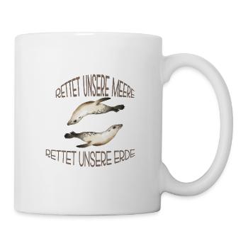 Sauvez nos mers T-shirt jouant des lions de mer - Mug blanc - blanc - Droite