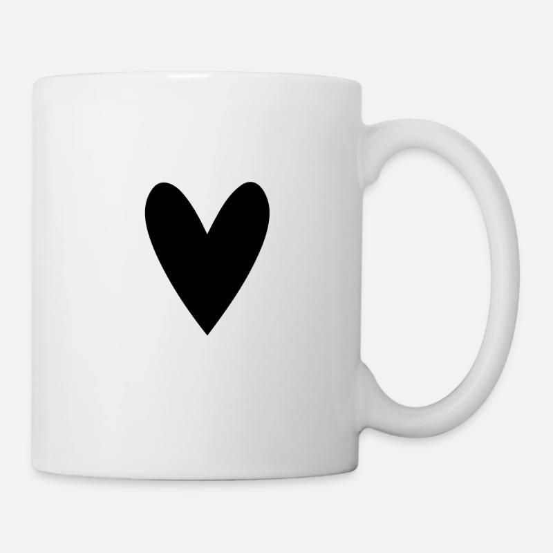 Coeur noir - Mug blanc - blanc