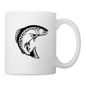 LetzterWurf Forelle Fisch Angeln - Tasse - Weiß - Rechts