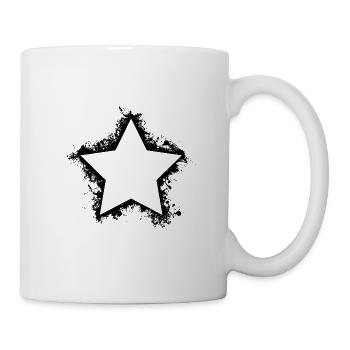 Stern Splatter Umriss - Tasse - Weiß - Rechts