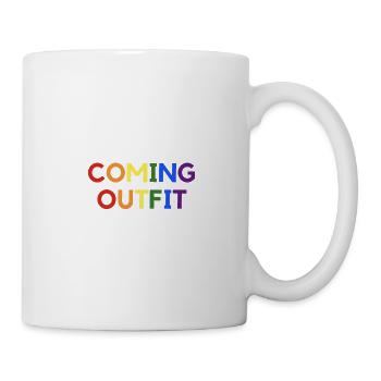Coming Out Schwul Lesbisch Bi LGBT Regenbogen - Tasse - Weiß - Rechts