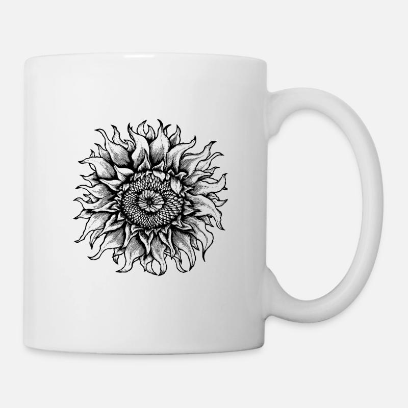 Sonnenblume schwarz - Tasse - Weiß
