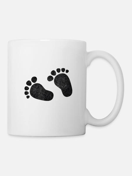 Baby Babyfüße Schwangerschaft Babybauch - Tasse - Weiß