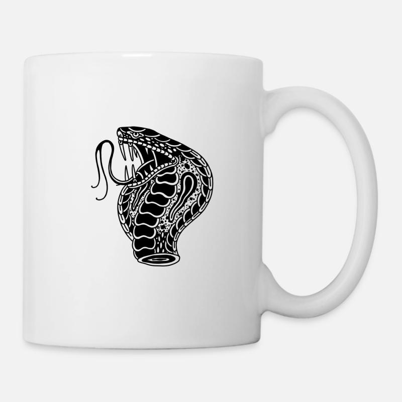 Traditionell Tattoo Style Cobra Snake - Tasse - Weiß