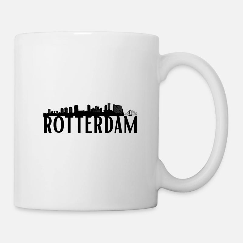 Rotterdam Netherlands skyline gift idea - Mug - white