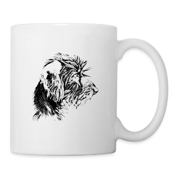 Wire-haired dachshund head - Mug - white - Right