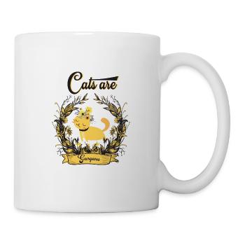 Cats are beautiful - Mug - white - Right
