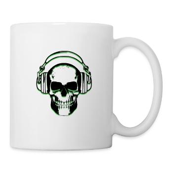 Casque crâne vert - Mug blanc - blanc - Droite