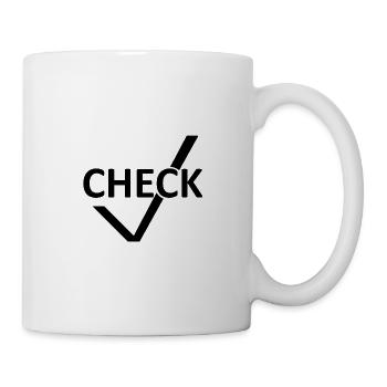 Check erledigt fertig - Tasse - Weiß - Rechts