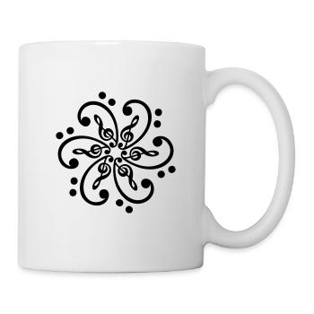 Basse & clef de sol, musique mandala, note, treble - Mug blanc - blanc - Droite