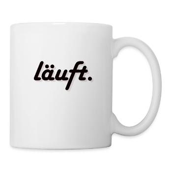 Männer Premium T-Shirt Läuft! - Tasse - Weiß - Rechts