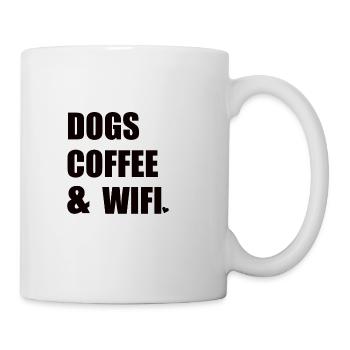 Dogs Coffee & Wifi Funny Dog Shirt - Mug - white - Right