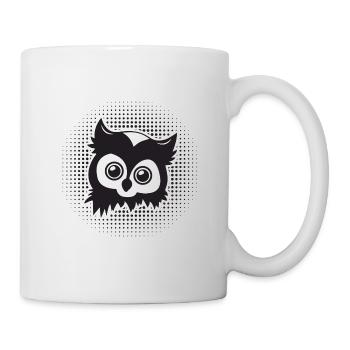 Witziger Eulen Kopf - Tasse - Weiß - Rechts