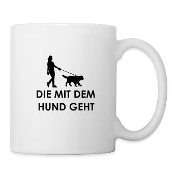 Qui part avec le chien - Mug blanc - blanc - Droite