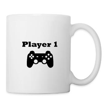 Gaming Player 1 Controller Geschenk - Tasse - Weiß - Rechts