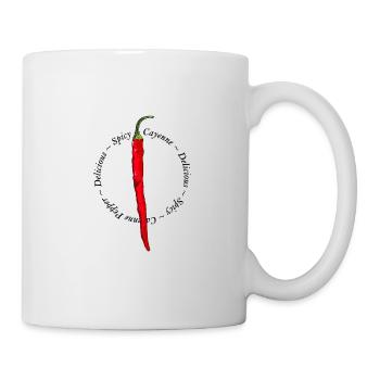 Piment de Cayenne Chili Scharf Hot Scharf Paprika Essen Nourriture - Mug blanc - blanc - Droite