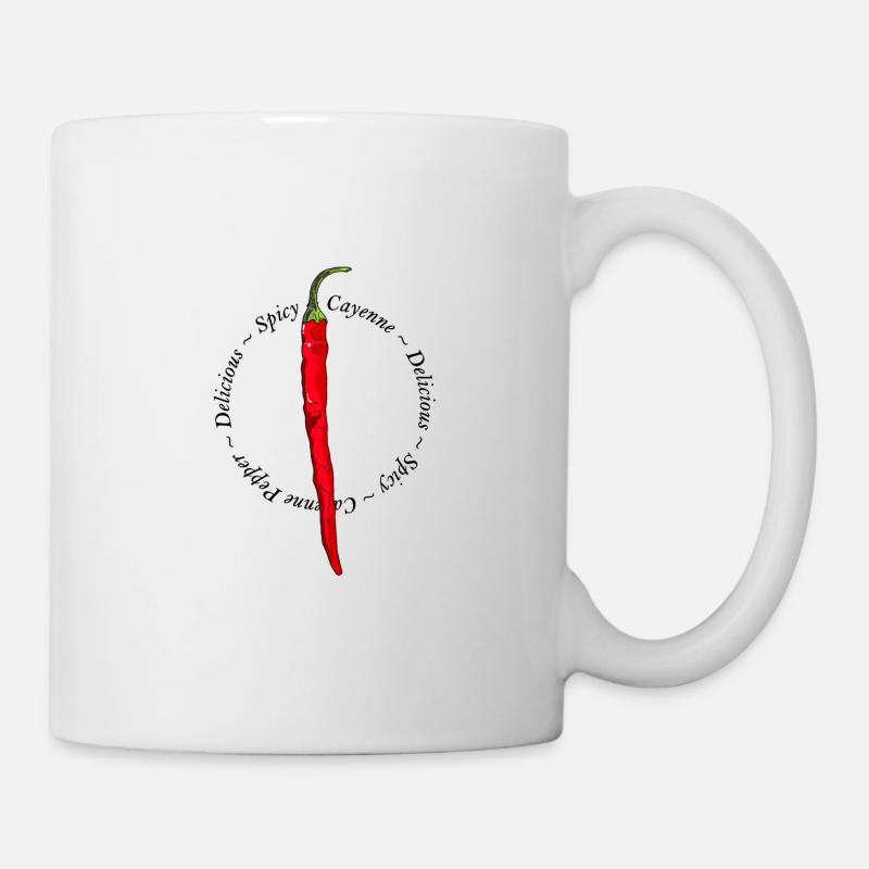 Piment de Cayenne Chili Scharf Hot Scharf Paprika Essen Nourriture - Mug blanc - blanc