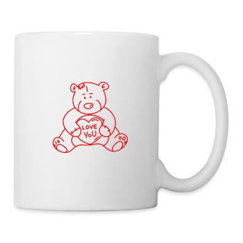 Valentines Day Dear Bear Teddy i Love gay bear heart - Mug - white - Right