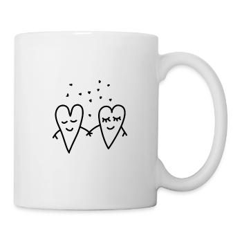 Valentienstag Liebe Herzen Paar Beziehung freundin - Tasse - Weiß - Rechts