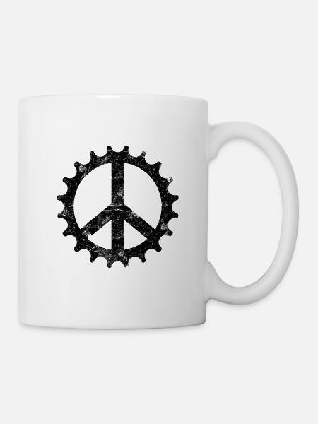 Kettenblatt Ritzel Zahnkranz Fahrrad Bike Geschenk - Tasse - Weiß