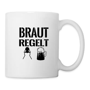 braut regelt Bier Junggesellin Beste Braut - Tasse - Weiß - Rechts