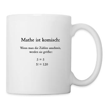 Mathe ist komisch - Tasse - Weiß - Rechts