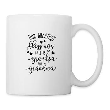 Nos plus grandes bénédictions nous appellent grand-père et grand-mère - Mug blanc - blanc - Droite