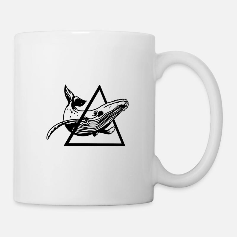 Dessin graphique de baleine mammifère marin - Mug blanc - blanc