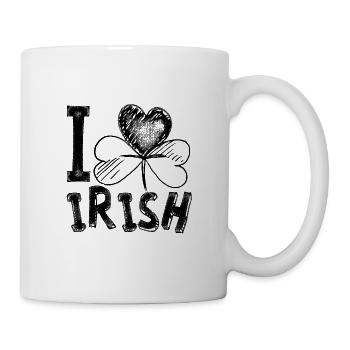 Ich liebe Irisch in Schwarz - Tasse - Weiß - Rechts