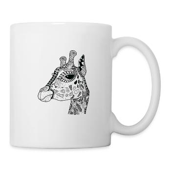 Giraffe drawing wildlife - Mug - white - Right