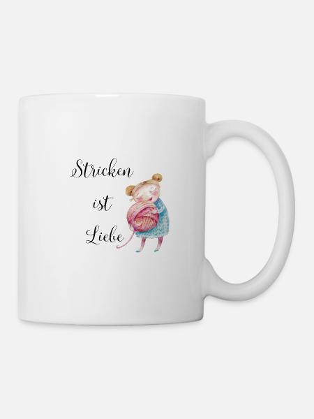Stricken ist Liebe - Tasse - Weiß