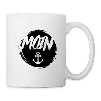 Moin Anker Norden Norddeutschland Hamburg Geschenk - Tasse - Weiß - Rechts