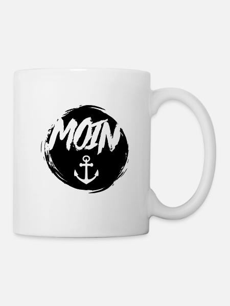 Moin Anker Norden Norddeutschland Hamburg Geschenk - Tasse - Weiß