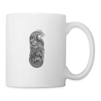 Japanische koi Fische Black & White - Tasse - Weiß - Rechts