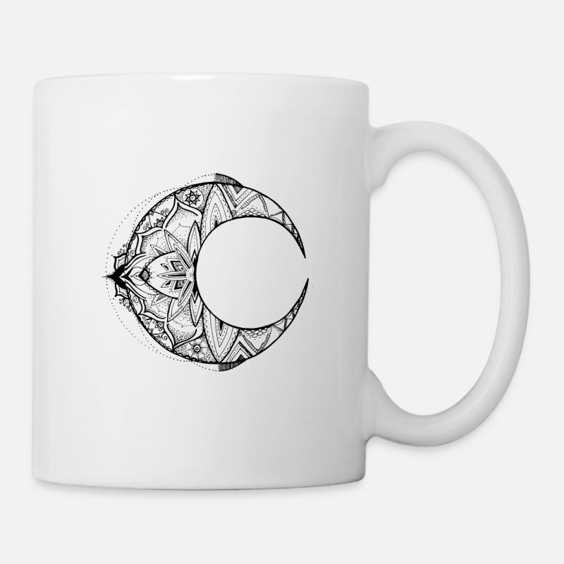 Halbmond Mnadala in schwarz - Tasse - Weiß