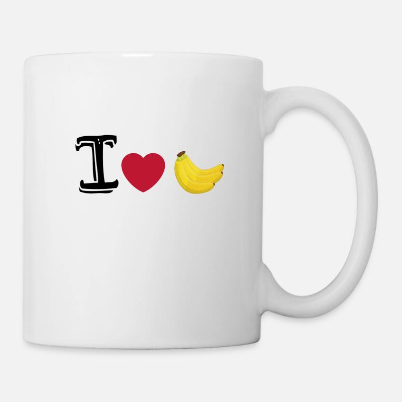 J'aime les bananes! Idée cadeau coeur i cadeau - Mug blanc - blanc